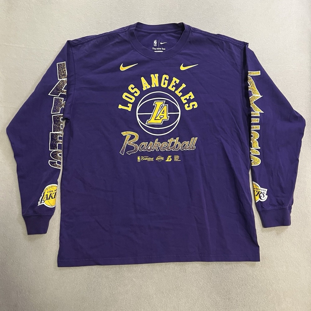LA Lakers Nike Shirt Men's Size Large Courtside Retro Elevated NBA Long Sleeve